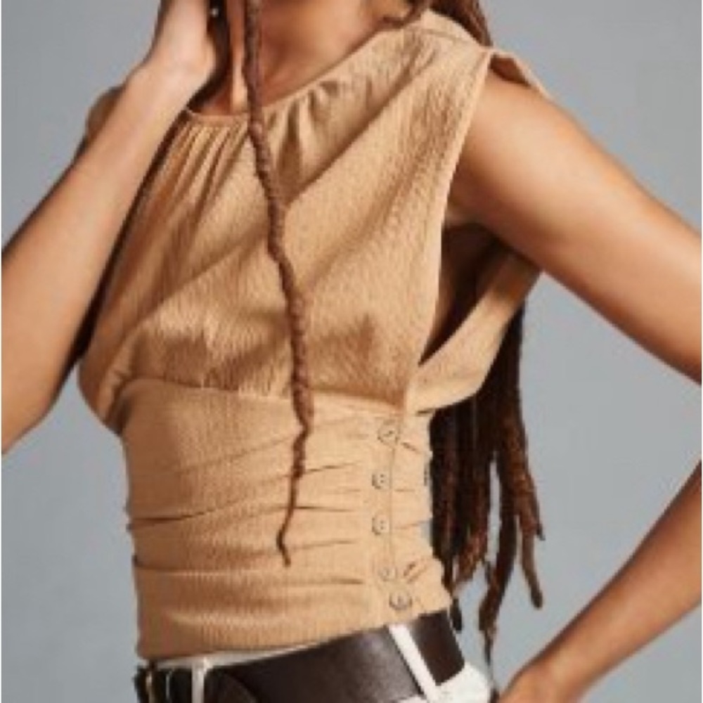 NWT anthropology sleeveless rushed top